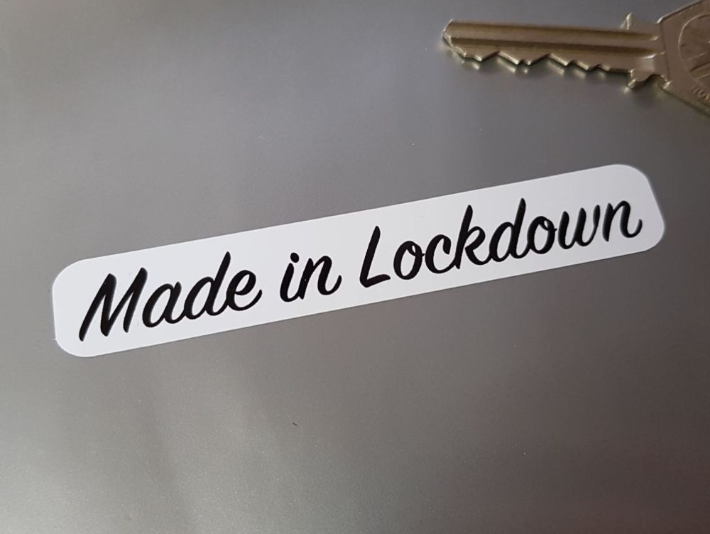 Made in Lockdown Oblong Stickers 4" Pair