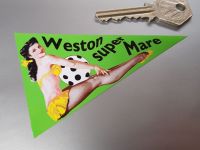 Weston Super Mare Travel Pennant Sticker. 4".