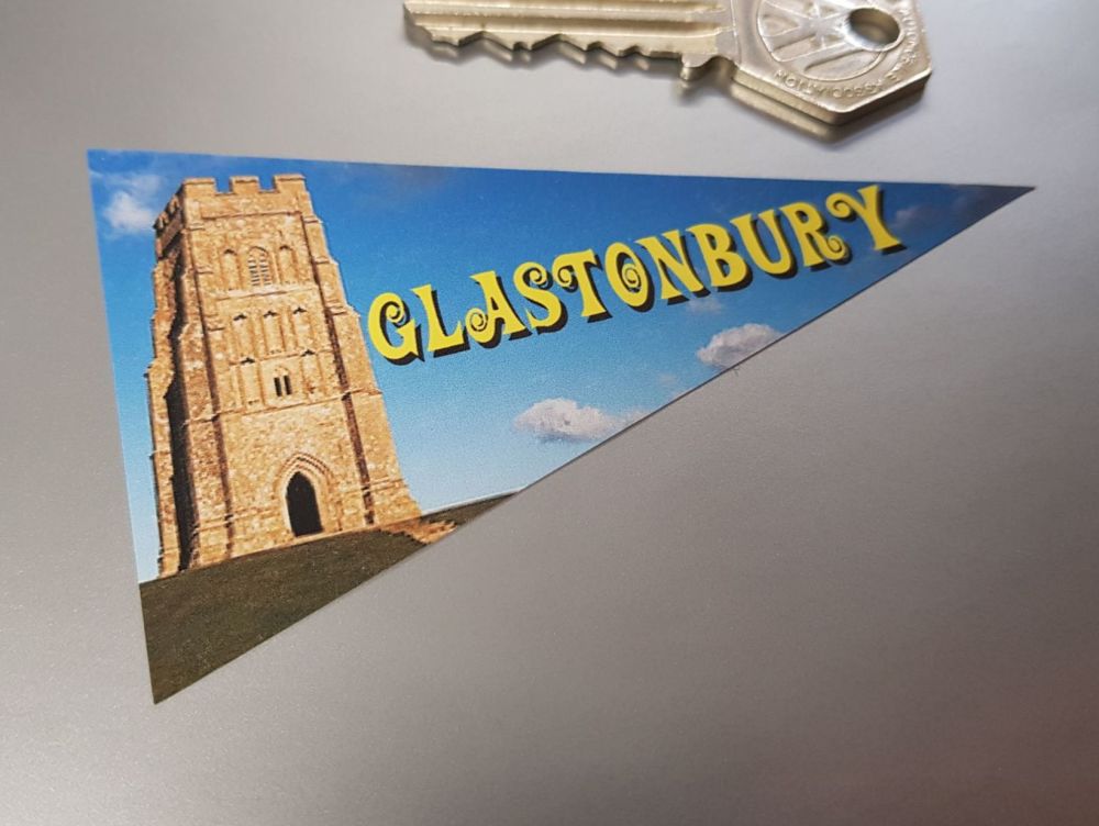 Glastonbury Travel Pennant Sticker 4"
