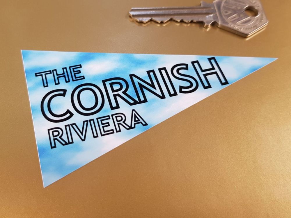 Cornish Riviera Travel Pennant Sticker 4"