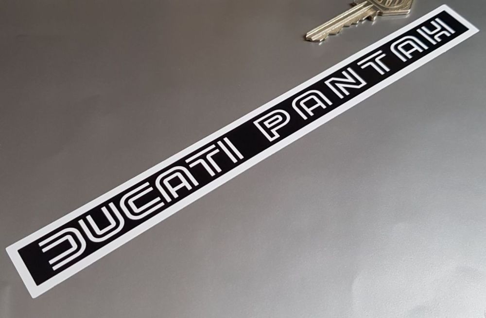 Ducati Pantah Black & White Oblong Stickers 9" Pair