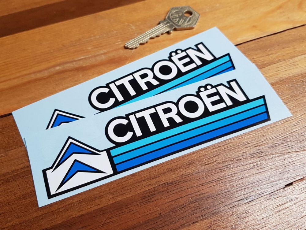 Citroen Chevron & Blue Streaks Stickers 5.5" Pair