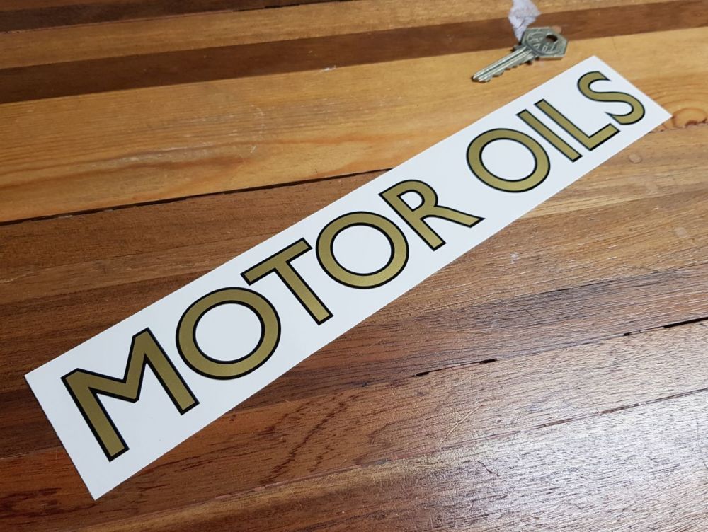 Motor Oils Cut Text with Black Outline Sticker 12"