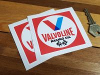 Valvoline Racing Oil Red Square Stickers - 2