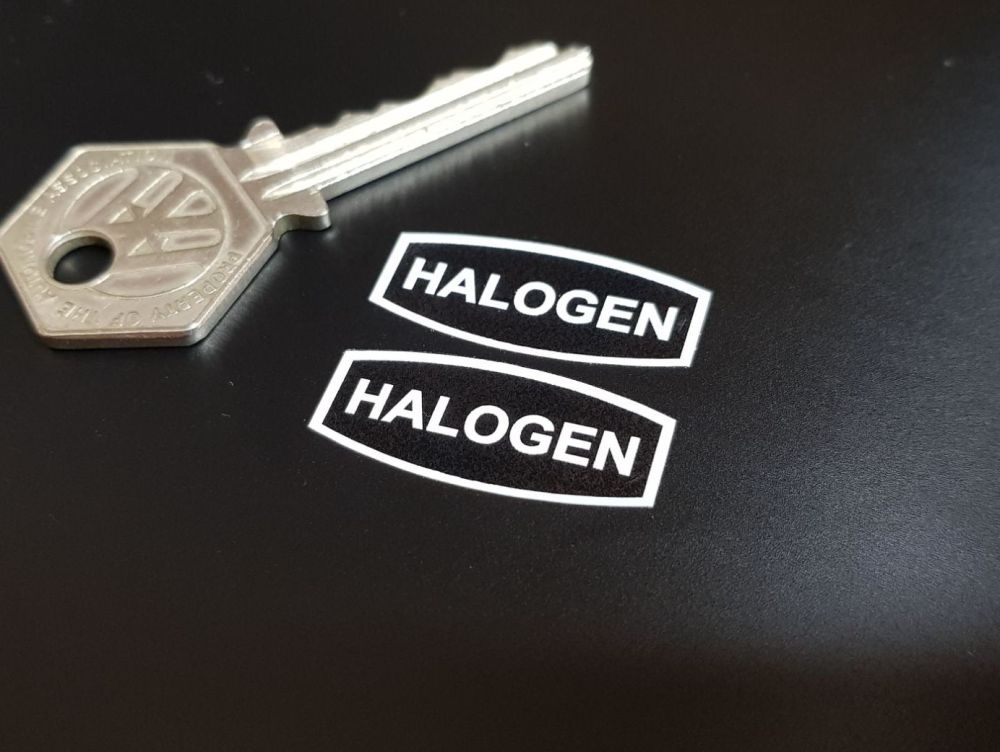 Halogen Headlamp White & Clear Stickers - 30mm or 40mm Pair