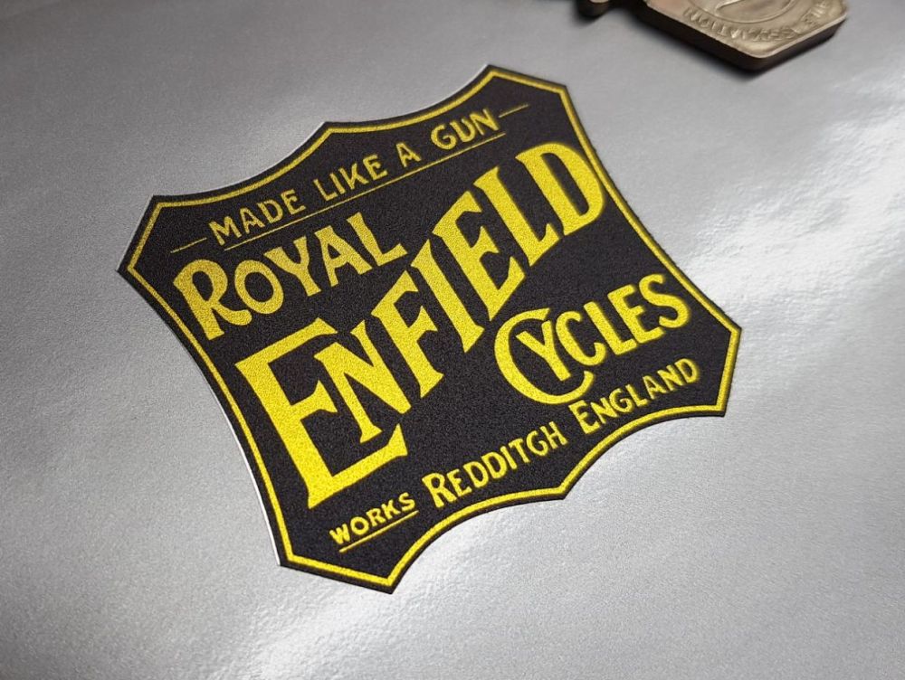 Royal Enfield Cycles Works Redditch Plaque Style Sticker 2
