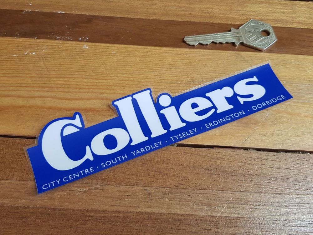 Colliers Birmingham Dealer Window Sticker 6.25