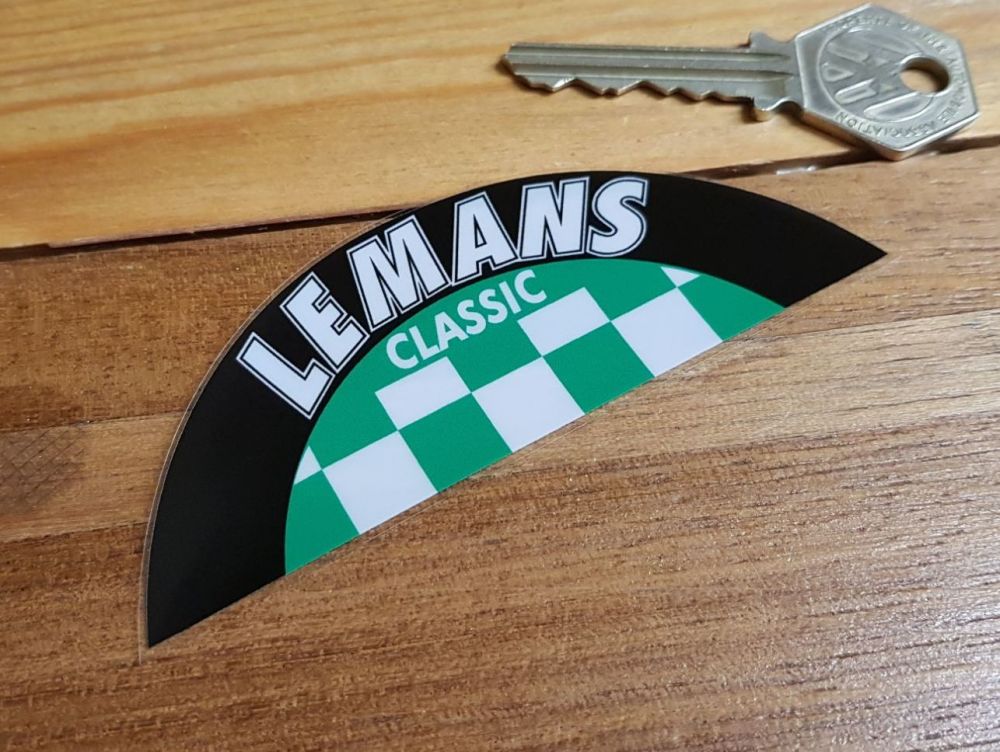 LeMans Classic Chequered Semi Circle Le Mans Window Sticker 4"