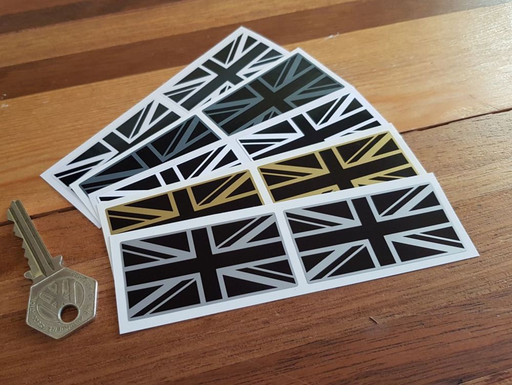 Union Jack Stickers - Various Colours - 50mm, 60mm or 100mm Pair