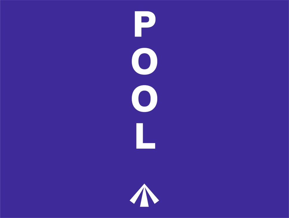 Pool Petrol and Crows Foot Vertical Cut Text Sticker - 13.5"