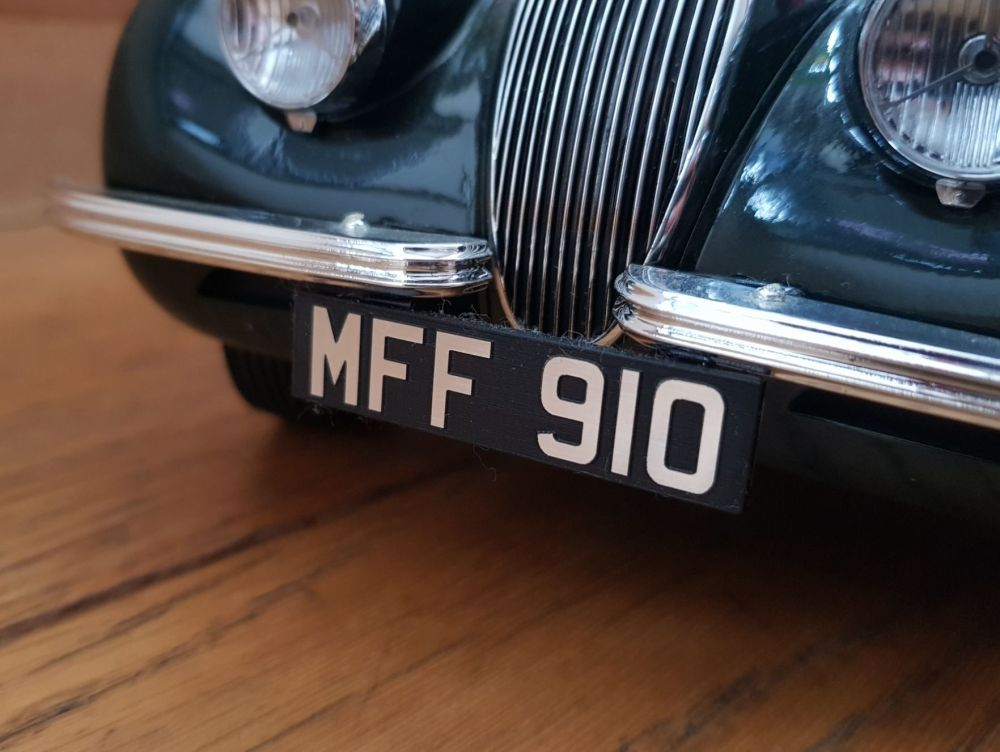 Model Classic Car Acrylic Custom Number Plates - 1/12th or 1/18th