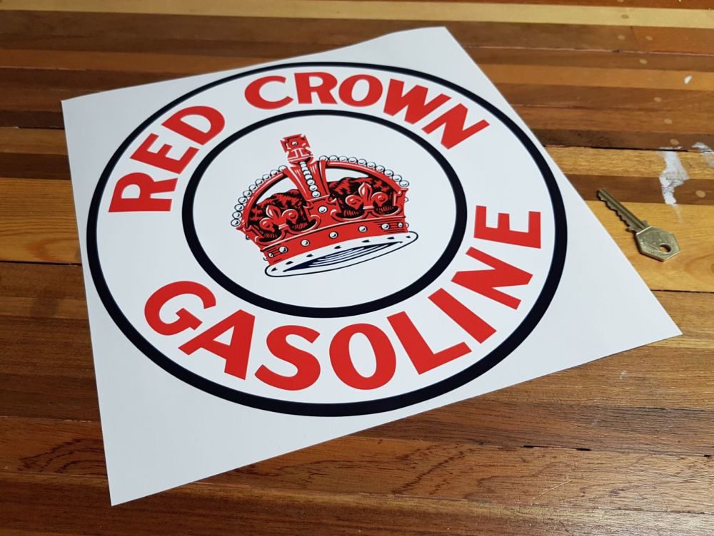 Red Crown Gasoline Circular Sticker 12"