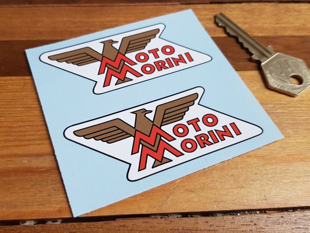 Moto Morini Shaped Logo Stickers 3" Pair