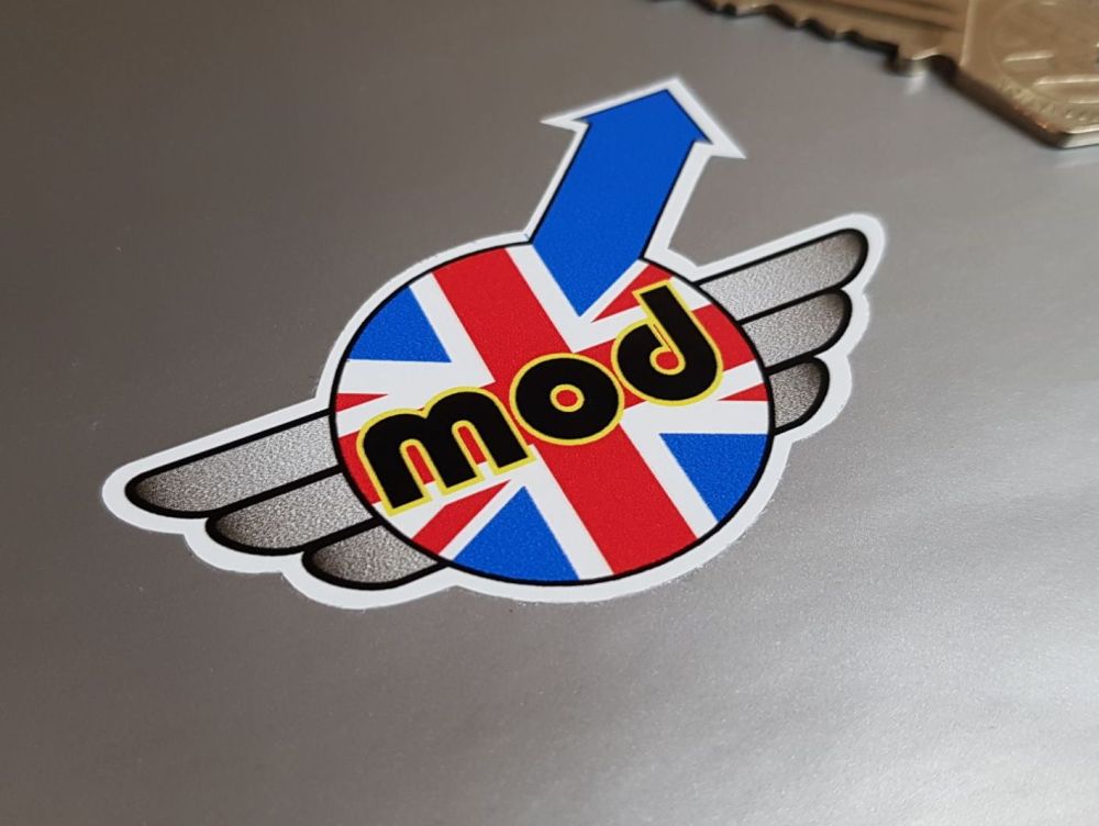Mods Union Jack Mars Symbol Sticker. 3".