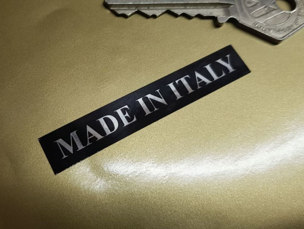 Made in Italy Black & Foil Oblong Stickers - Style 1 - 2.5" Pair