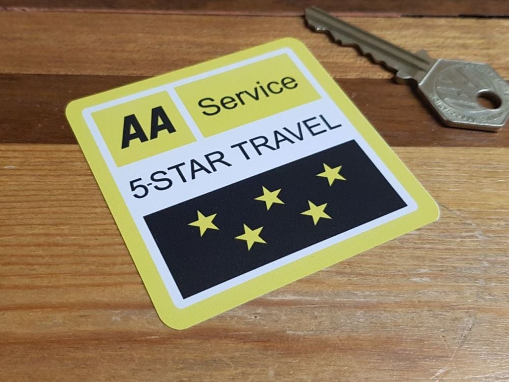 AA Service 5 Star Travel Static Cling Window Sticker 2.75"