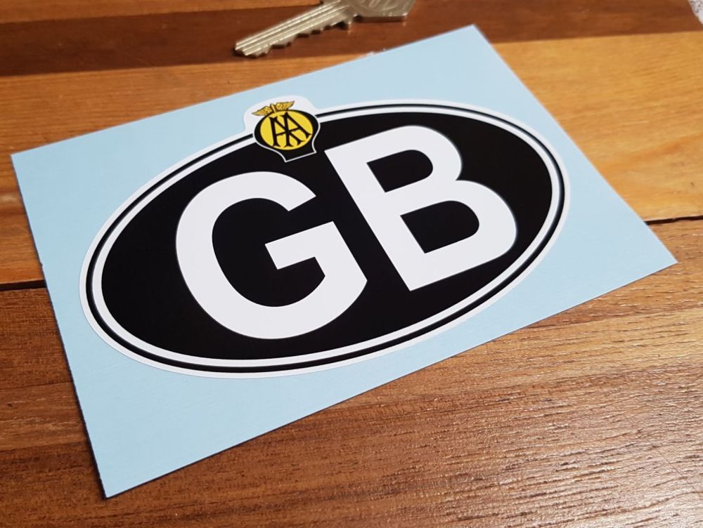 GB Old AA White on Black ID Plate No Rivets Sticker. 5