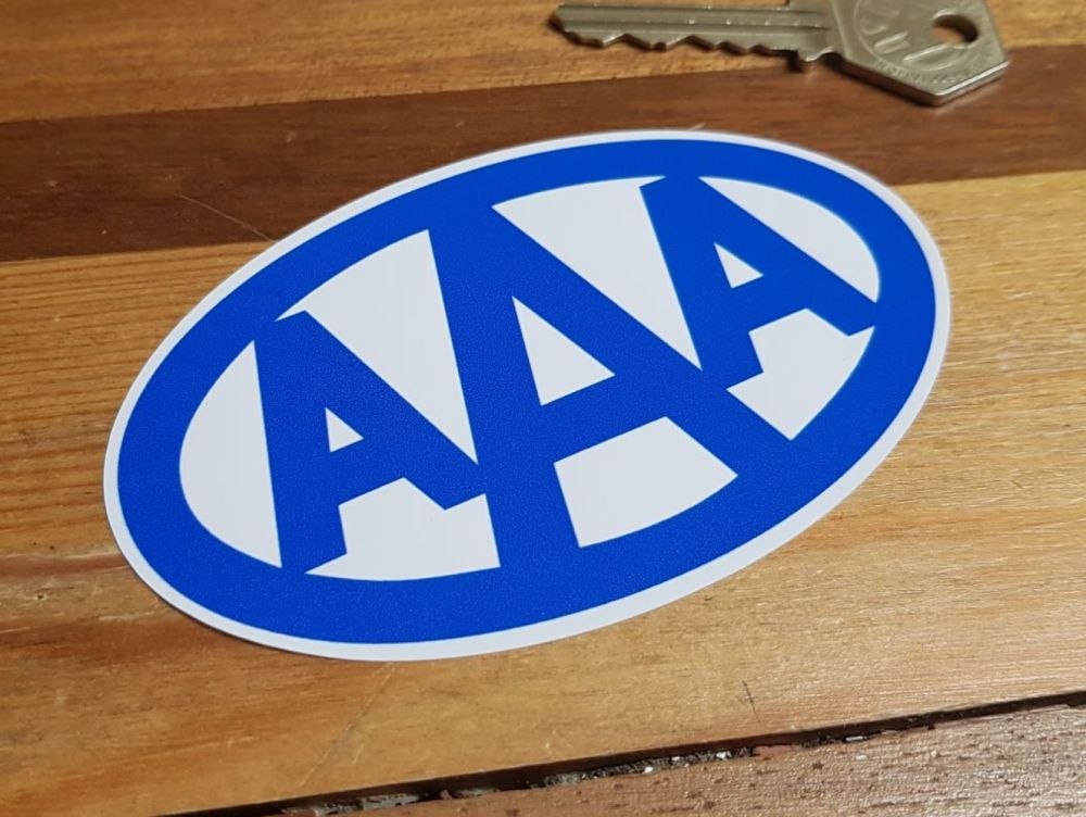 AAA Blue on White Oval Sticker. 4