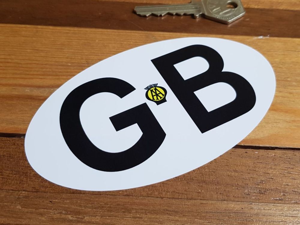 GB Old AA Black on White No Black Line ID Plate Sticker. 6