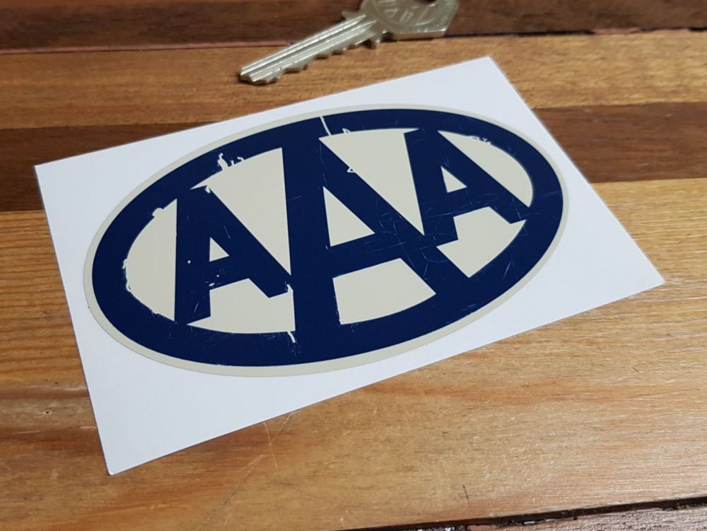 AAA Oval Worn Distressed Aged Look Sticker. 4