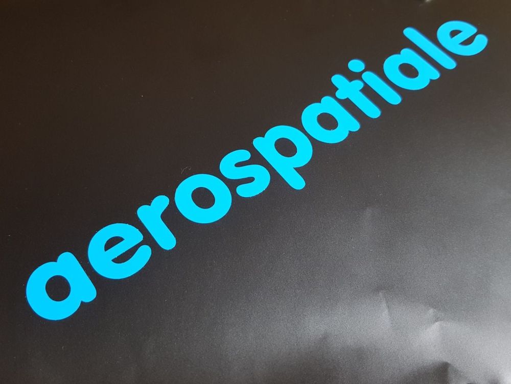Aerospatiale Cut Blue Text French Stickers. 200mm.