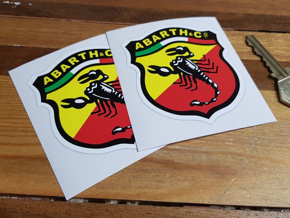 Abarth & Co Classic Style Shield Stickers. 2