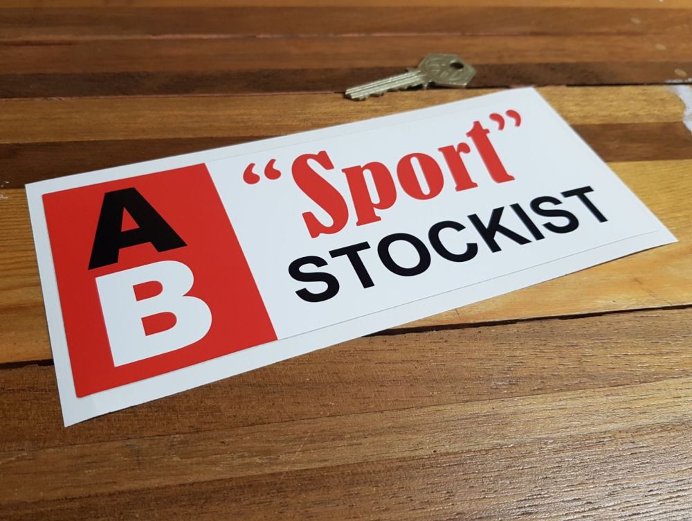 AB Sport Stockist Race Car Sticker. 200mm.