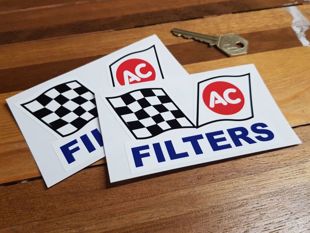AC Filters Chequered Flag Stickers. 4.5