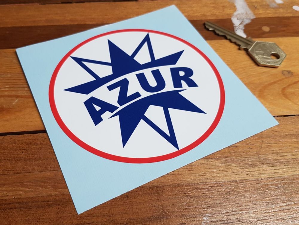 Azur French Gasoline Logo Circular Sticker. 110mm.