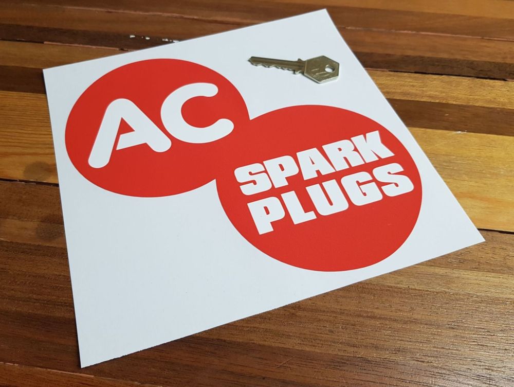 AC Spark Plugs Orange Circles Sticker. 7.5
