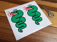 Alfa Romeo Serpent Stickers. Left Facing. Colour. 4" or 7" Pairs.