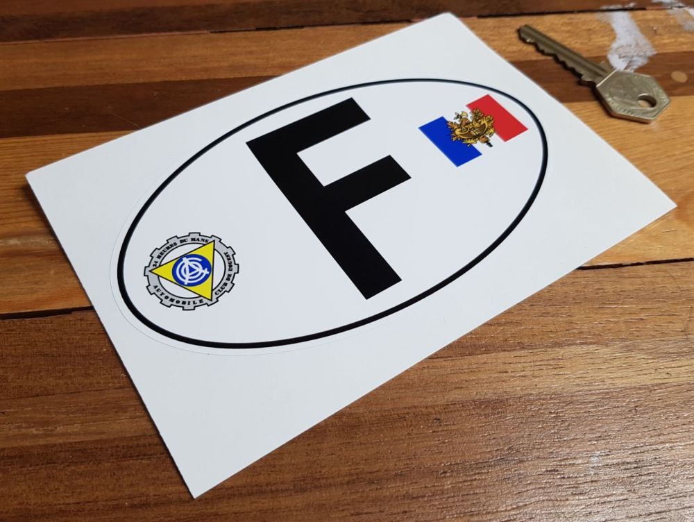 F France ACO & Tricolor Crest ID Plate Sticker. 3.5