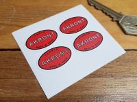 Akront Red Oval Stickers. Set of 4. 1.25