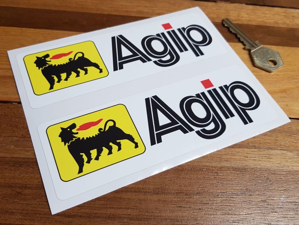 Agip Colour Oblong  Stickers. 6