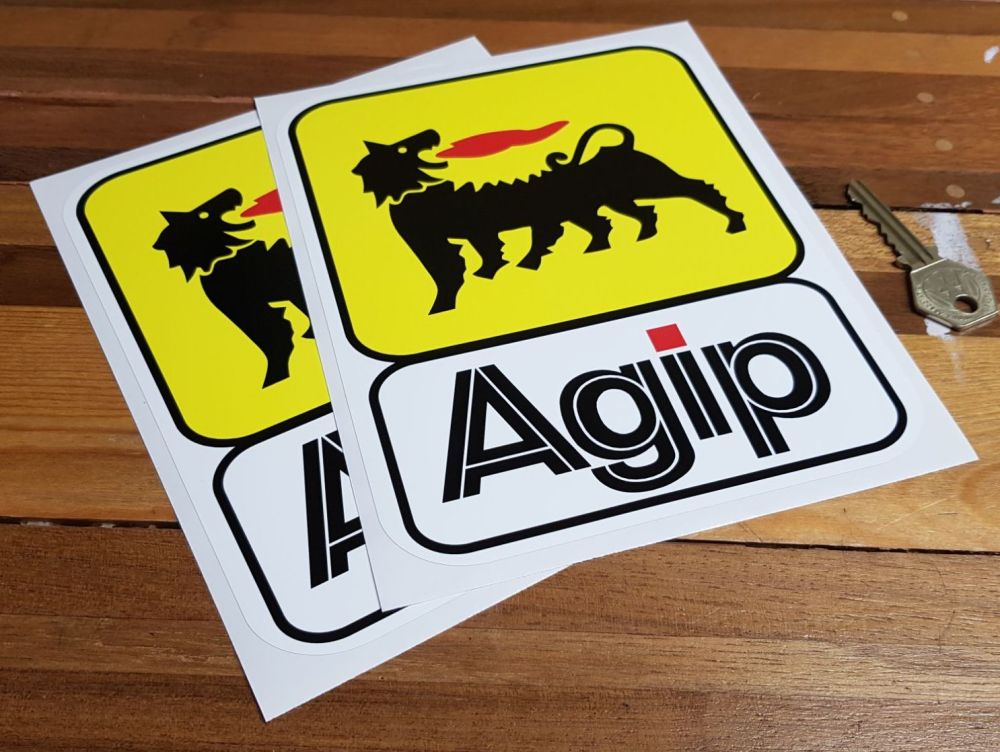 Agip Earlier Style Joined Stickers. 7.5