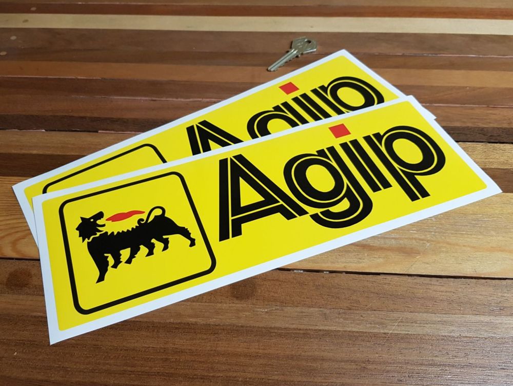 Agip Yellow Oblong Stickers. 3