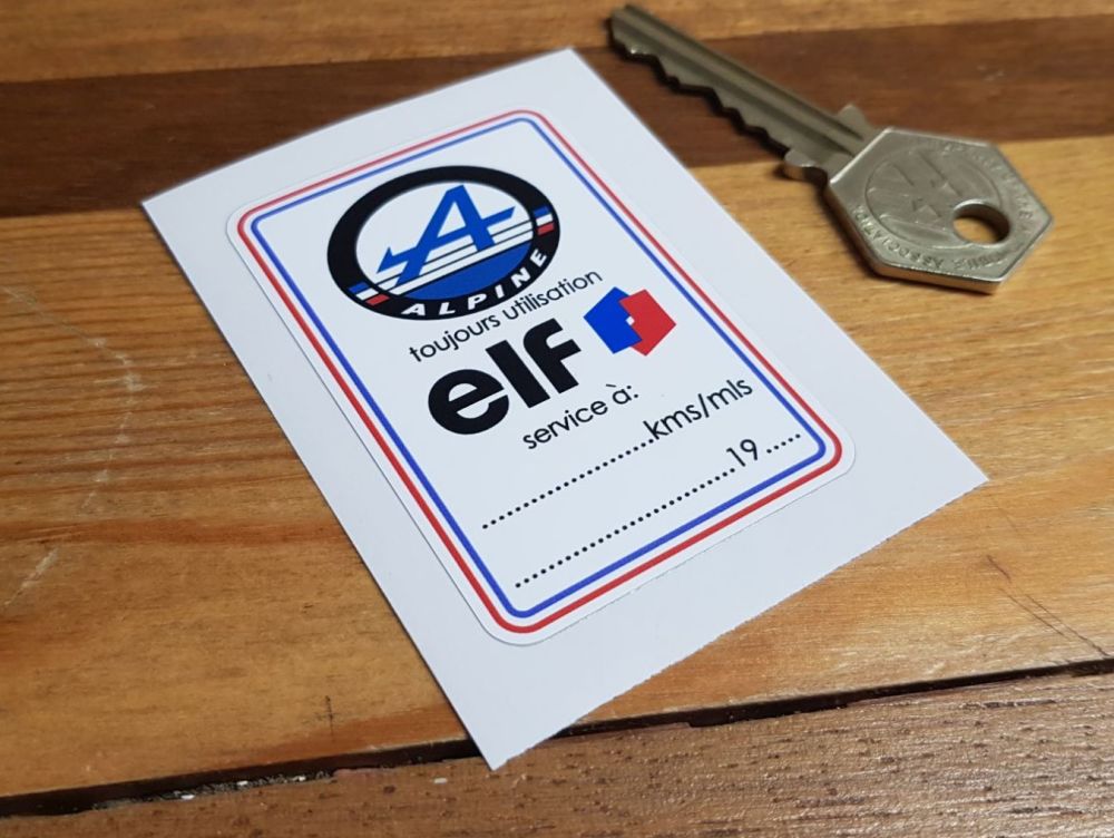 Alpine & Elf Service Sticker. 2.5