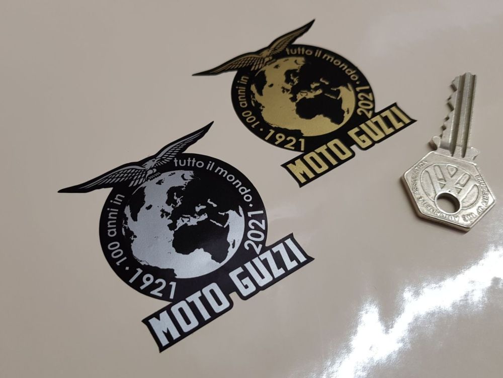 Moto Guzzi 100 Years Around the World Sticker - 2.25