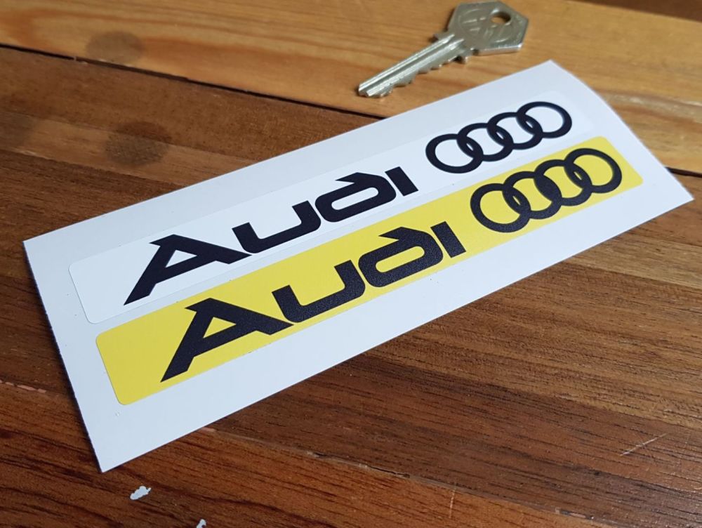 Audi Number Plate Dealer Logo Cover Stickers. 5.5" Pair.