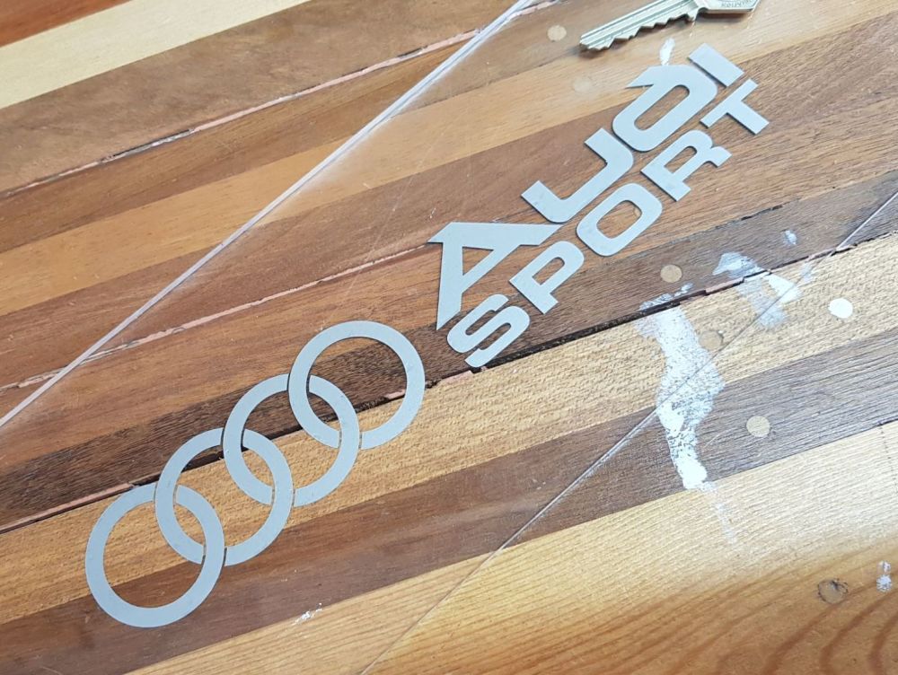 Audi Sport with Hoops Cut Vinyl Inside Window Stickers 10" Pair