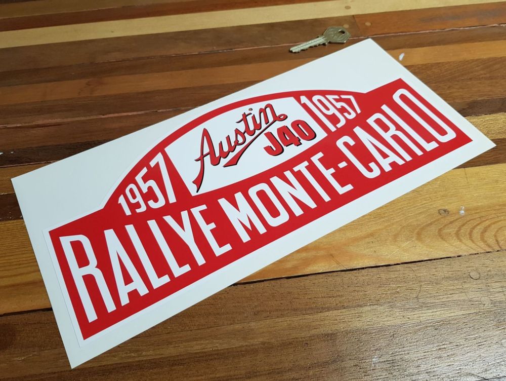 Austin J40 Monte Carlo Rally 1957 Sticker. 13".