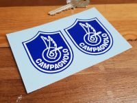 Campagnolo Shield Blue & White Stickers -1.5", 2.5", or 3.5" Pair