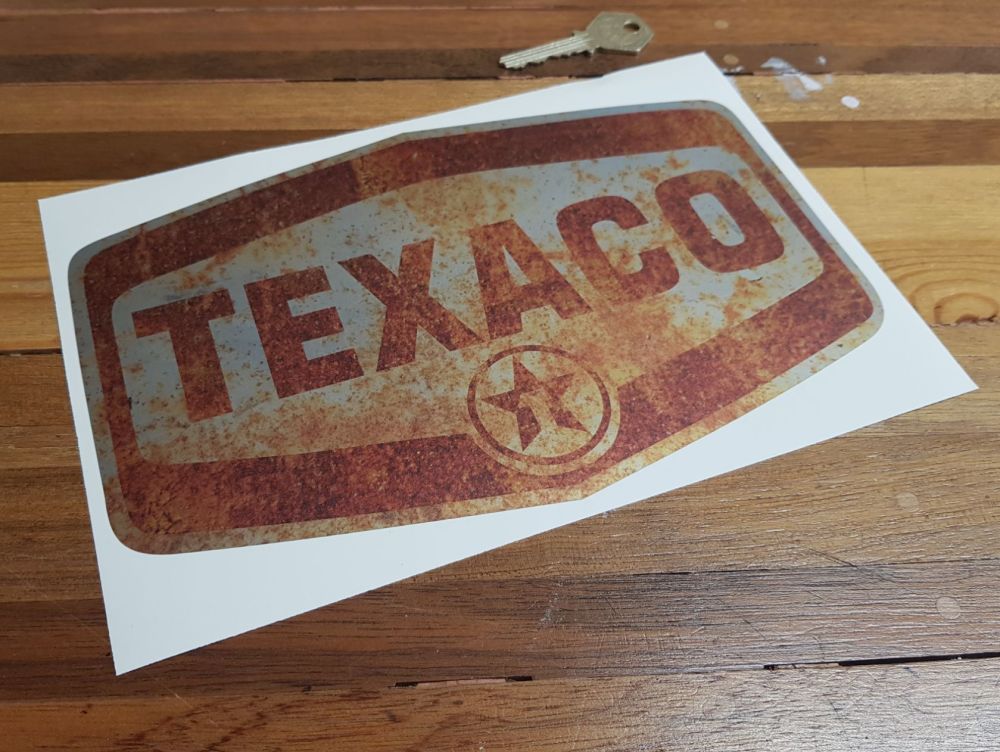 Texaco Rusty Style Lozenge Logo Sticker - 5
