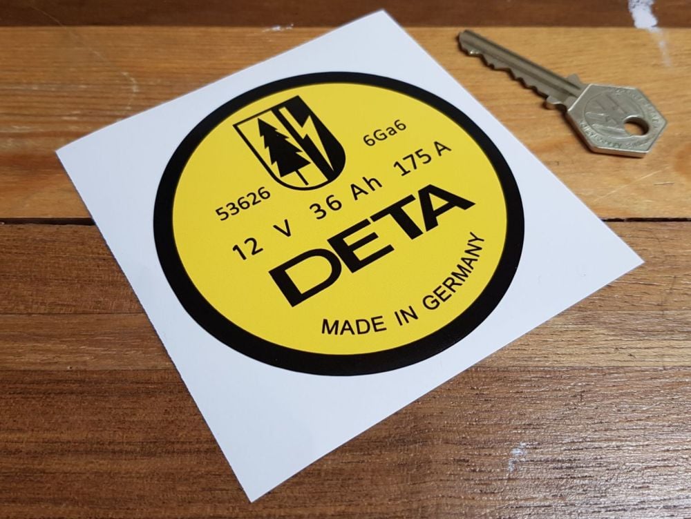 DETA Battery Sticker Porsche 911 etc - 12 Volt - 90mm