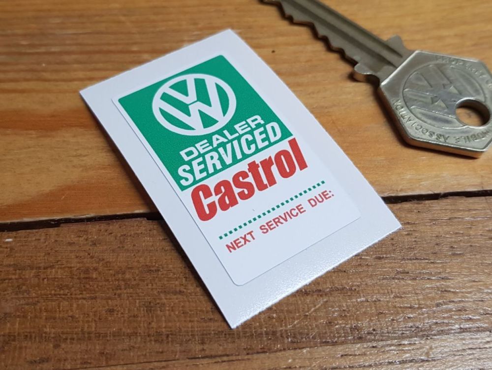 VW Volkswagen Dealer Serviced Castrol Service Sticker 1.75