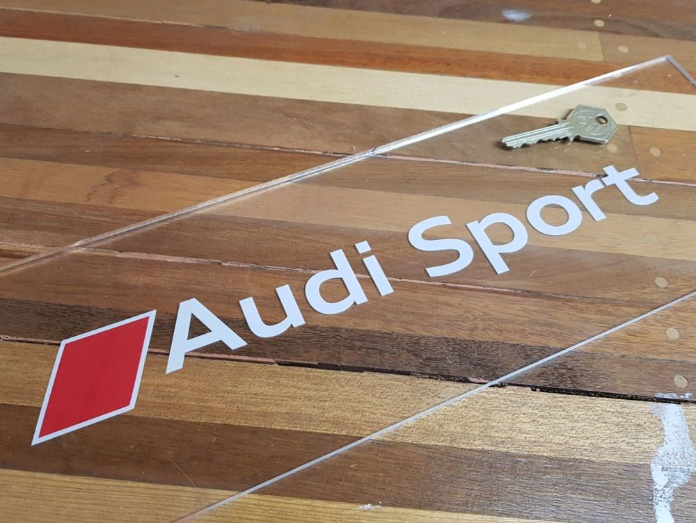 Audi Sport & Logo Cut Text Window Sticker - 12"