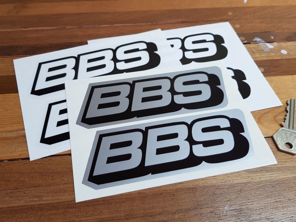 BBS Wheel Stickers. Black & Clear/White/Silver. 6