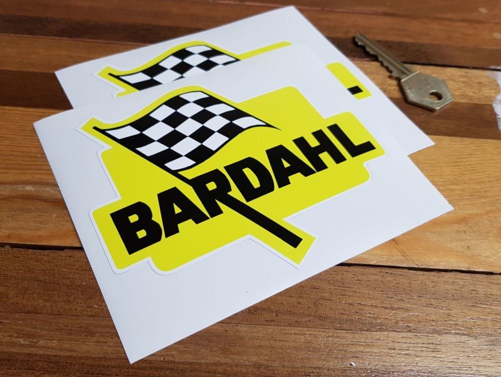 Bardahl Shaped Stickers. 5" Pair.