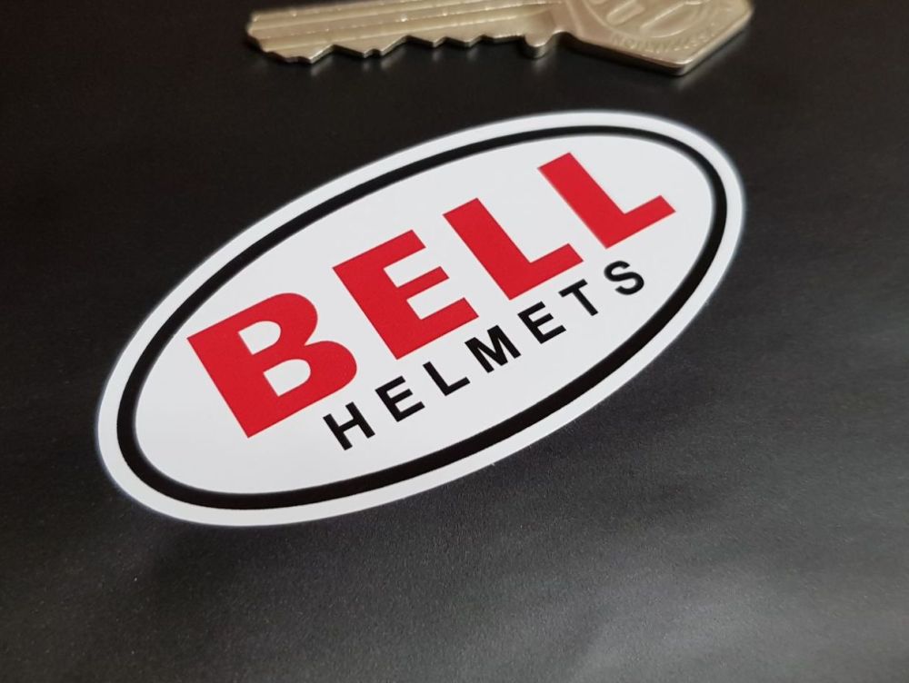 Bell Helmets with 'Helmets' Text Stickers Pair - Various Sizes