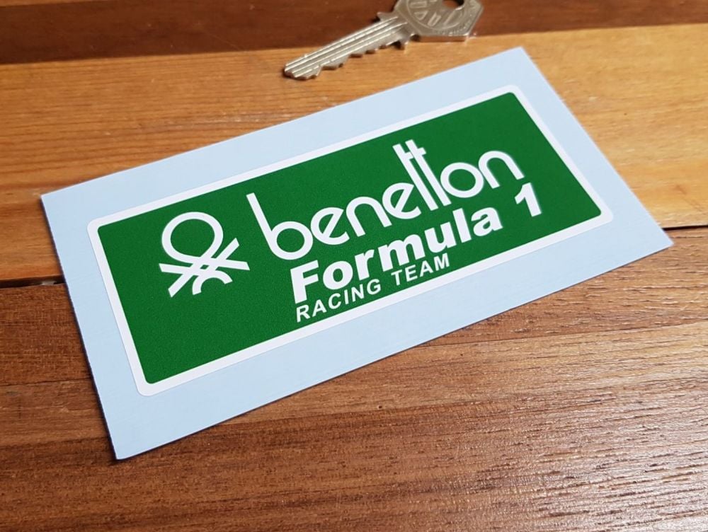 Benetton Formula 1 Racing Team 80's Style Sticker. 4.75